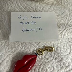 Clare V Lip-Shaped Red Bag Charm